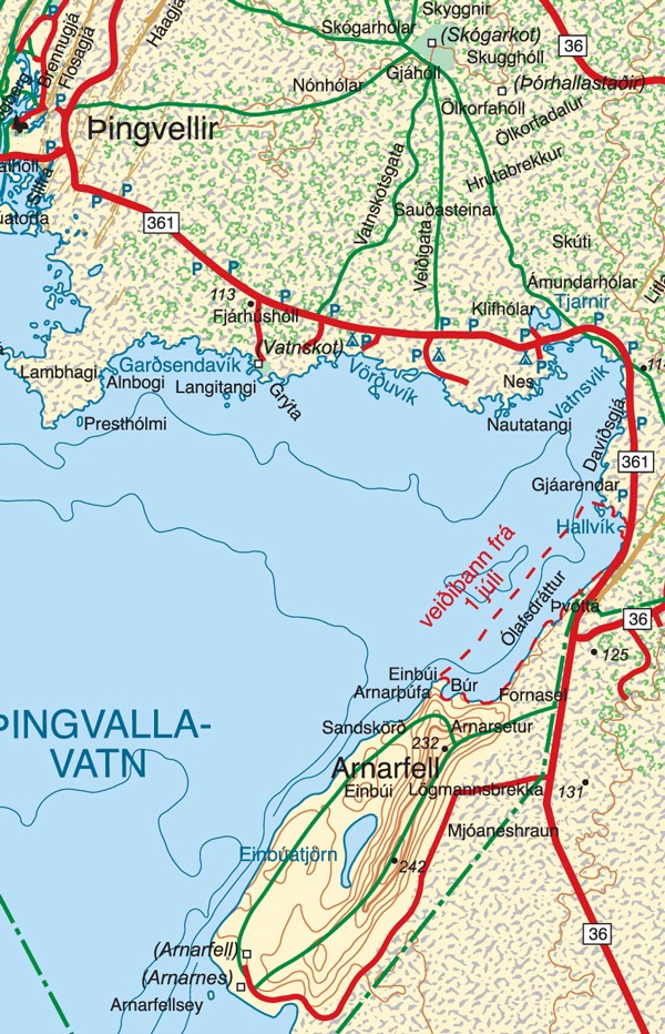 Veiðistaðakort af Þingvallavatni