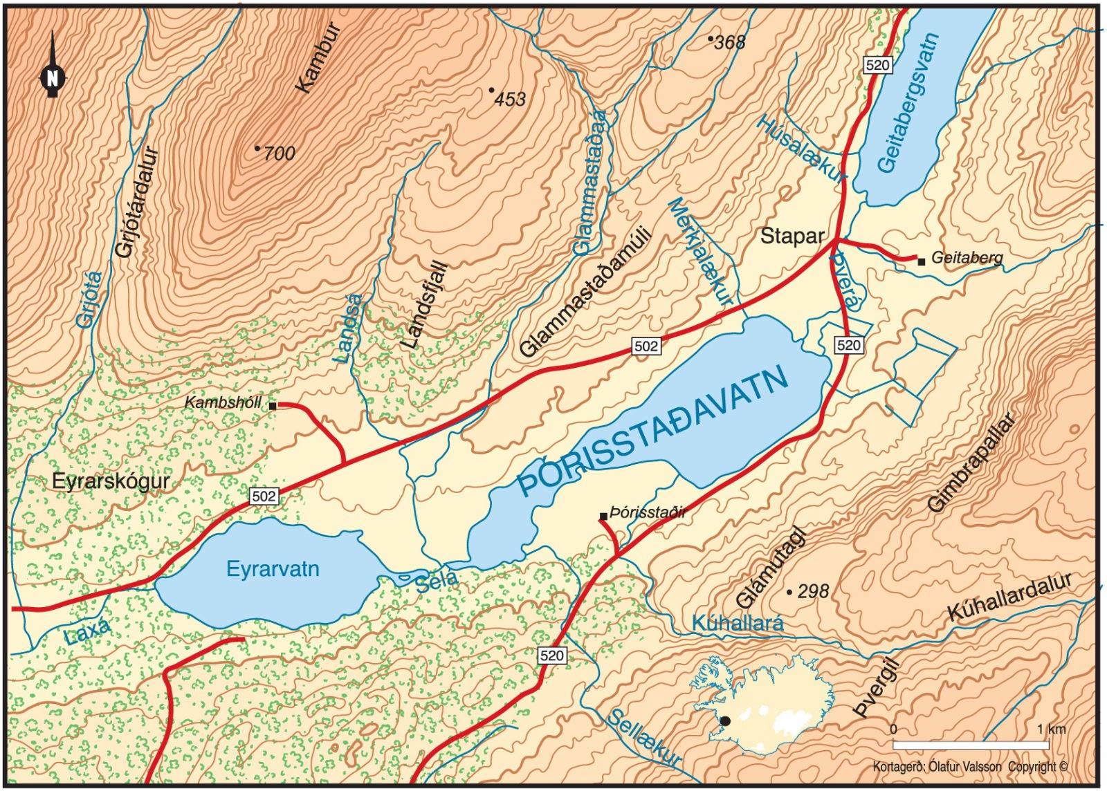 Þórisstaðavatn, Eyrarvatn og Geitabergsvatn